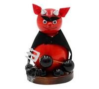 Dekohelden24 Figura in legno di diavolo, rosso/nero, 9,5 x 10 x 14 cm.