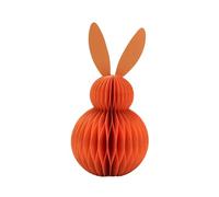 Dekohelden24 Coniglietto pasquale in carta/cartone, arancione, magnetico, 11 x 11 x 20 cm, decorazione moderna per decorazione pasquale