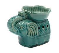 Dekohelden24 Lampada profumata a forma di elefante in turchese/lampada aromatica/lampada profumata, lunghezza x larghezza x altezza: ca. 14 x 9 x 10 cm