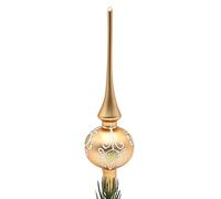 Dekohelden24 Lauschaer - Decorazione per albero di Natale, con brillantini, colore: bianco, lunghezza ca. 28 cm, colore: oro opaco