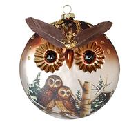 Dekohelden24 Lauschaer - Decorazione per albero di Natale, in vetro, motivo: gufo, 12 cm