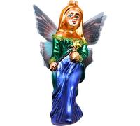 Dekohelden24 Lauschaer - Palline di vetro per albero di Natale Lauscha, in vetro con fata di fiaba, 4 x 4 x 15 cm