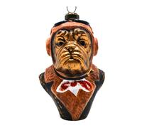 Dekohelden24 Lauschaer - Palline di vetro per albero di Natale Lauscha, in vetro per cani, colore: marrone, 7 x 6 x 11 cm