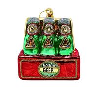 Dekohelden24 Lauschaer - Palline per albero di Natale Lauscha, sfera per albero di Natale, ornamento in vetro, confezione da 6 birre colorate in Lauscha, lunghezza 8 x 4 x 10 cm (lunghezza x larghezza