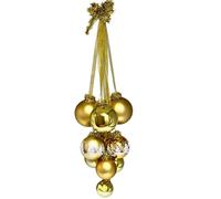 Dekohelden24 Lauschaer - Set di 10 palline per albero di Natale Lauscha, da appendere alla finestra, per finestre, palline per finestre in oro, da 5 a 8 cm.