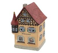 Dekohelden24 Lichthaus Musikschule in Bergisch Gladbach, portacandela antivento in porcellana, lunghezza 13 x 12 x 17 cm