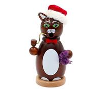 Dekohelden24 Moderno gatto in legno di fumo, 13 cm, colore: marrone scuro