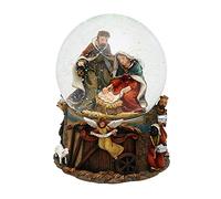 Dekohelden24 Palla di neve Santa Famiglia, con suono: notte silenziosa, dimensioni (altezza x larghezza x diametro): circa 14,5 x 11 cm, diametro 10 cm, 501071
