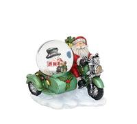 Dekohelden24 - Palla di neve piccola, con moto sidecar verde, 8 x 9 x 7,5 cm (L x P x A), sfera con 4,5 cm di diametro