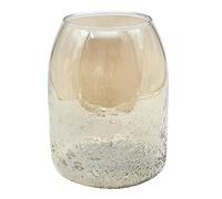 Dekohelden24 Portacandela antivento in vetro con motivo 3D marrone, dimensioni H/Ø: ca. 19 x 14 cm