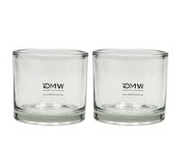 Dekohelden24 Portacandela, Set da 2 Pezzi, Trasparente, in Vetro, Semplice ed Elegante, Dimensioni: H/Ø Circa 8 x 9 cm, 8 cm