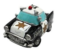 Dekohelden24 Salvadanaio a forma di carro della polizia, in polystone, nero/bianco, (L x P x A) ca. 17 x 10 x 9 cm