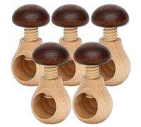 Dekohelden24 Schiaccianoci con filettatura a vite, set da 5 pezzi, colore marrone fungo, 5 pezzi