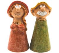 Dekohelden24 Set di 2 connettori per recinzioni in ceramica, dimensioni di ogni statuetta (lunghezza x larghezza x altezza): circa 9 x 9 x 20 cm, 20 cm