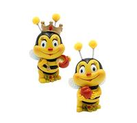 Dekohelden24 Set di 2 statuette decorative con vaso per miele, decorazione da giardino, poliresina, dimensioni: 5 x 5 x 9 cm, colore: giallo nero