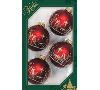 Dekohelden24 - Set di 4 Addobbi Natalizi Albero Decorazioni per Albero di Natale Lauschaer con Decorazione di Santa Famiglia - 50 Ganci Rapidi Gratis
