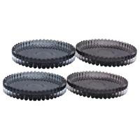 Dekohelden24 Set di 4 piatti per candela, rotondi, in grigio chiaro e scuro, dimensioni: 1,5 x 10 cm