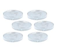 Dekohelden24 Set di 6 piatti per candela, rotondi, trasparenti/trasparenti, dimensioni: 1,5 x 10 cm