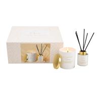 Dekohelden24 Set regalo di alta qualità con candela profumata e diffusore, regalo pronto per donne, set regalo per donne, candele regalo di alta qualità, 23 x 17 x 10 cm (lunghezza x larghezza x
