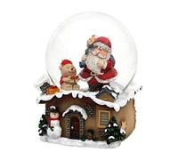 Dekohelden24 Sfera di neve con Babbo Natale, dimensioni: 7 x 7 x 9 cm, palla da 6,5 cm, orsacchiotto 501473