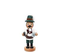 Dekohelden24 Simpatico affumicatore in stile bavarese con brezel e birra, circa 16 cm, in legno