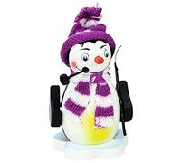 Dekohelden24, Statuetta Colorata a Forma di Pinguino su Sciarpa di Ghiaccio, Colore Viola, Circa 12 cm, Lilla
