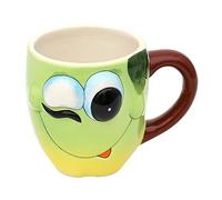 Dekohelden24 Tazza da caffè in ceramica con mela, dimensioni: 9 x 12 cm, 22277-B verde