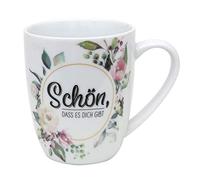 Dekohelden24 Tazza da caffè in porcellana con scritta Schön DASS es Dich gibt. Dimensioni: 9,8 x 8,2 cm, capacità 250 ml, lavabile in lavastoviglie.