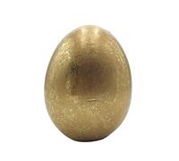 Dekohelden24 Uovo d'oro in ceramica, uovo di Pasqua, decorazione pasquale, dimensioni: H/Ø ca. 10 x 8 cm, L