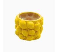 Dekohelden24 Vaso da fiori, vaso per piante, vaso da fiori, vaso per piante, vaso per limoni, vaso per orchidee, vaso da fiori effetto limone, in ceramica, 10 x 10 x 8 cm (lunghezza x larghezza x