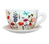 Dekohelden24 Vaso per fiori, vaso per piante, vaso per piante, vaso in ceramica, colorato, lunghezza 28 x 24 x 14 cm