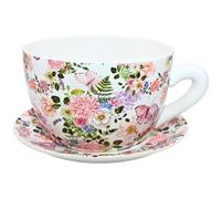 Dekohelden24 Vaso per fiori, vaso per piante, vaso per piante, vaso in ceramica, colorato, lunghezza 28 x 24 x 14 cm