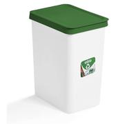 Dekohome Secchio per rifiuti da cucina in plastica resistente per vetro e vetro, 28 l, bidoni della spazzatura riciclaggio, verde