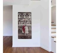 Dekoidea by Crearreda Appendiabiti da Parete Home, Attaccapanni Decorativo da Muro in Legno con Ganci in Ferro, Viti e Tasselli Inclusi, Made in Italy 45 x 90 x 1 cm