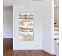 Dekoidea by Crearreda Appendiabiti da Parete Legno Shabby, Attaccapanni Decorativo da Muro in Legno con Ganci in Ferro, Viti e Tasselli Inclusi, Made in Italy 45 x 90 x 1 cm