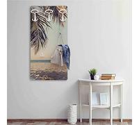 Dekoidea by Crearreda Appendiabiti da Parete Palma Vintage, Attaccapanni Decorativo da Muro in Legno con Ganci in Ferro, Viti e Tasselli Inclusi, Made in Italy 45 x 90 x 1 cm