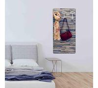 Dekoidea by Crearreda Appendiabiti da Parete Pietre Grige, Attaccapanni Decorativo da Muro in Legno con Ganci in Ferro, Viti e Tasselli Inclusi, Made in Italy 45 x 90 x 1 cm
