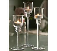Dekoleidenschaft Set di 3 portacandele in vetro