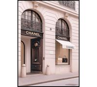 Dekomundo Chanel Geschäft - Poster Parigi, 60 x 80 cm, da incorniciare, moderna decorazione da parete per soggiorno, camera da letto e ufficio