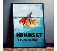 Dekomundo MINDSET is everything? Poster motivazionale per soggiorno, camera da letto, ufficio, 50 x 70 cm