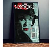 Dekomundo Stampa artistica da parete, motivo "New-Yorker" con una donna con cappello, 30 x 40 cm
