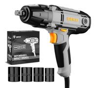 DEKOPRO Avvitatore a impulsi Elettrico 450W Avvitatore a Percussione, con 4 bussole (17/19/21/22 mm) per auto, furgoncino e tagliaerba