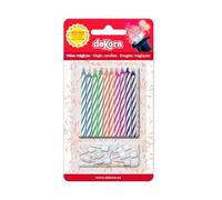 dekora - Candeline Compleanno Particolari | Candele Decorative di Colori Assortiti - Set Candele Magiche per Decorazioni Compleanno