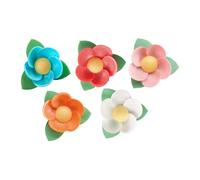 dekora - 100 Fiori commestibili per torte, Decorazione per torte di compleanno, cupcake e dolci, 4,5 cm - 5 colori assortiti, Toppers Senza glutine e senza lattosio, Confezione professionale