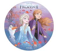 Dekora-114382 - Decorazione per torte di compleanno per bambini, in carta da zucchero, motivo: Frozen, Elsa, Anna, & Olaf - 20 cm di diametro (114382)