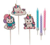 Dekora - Set di Candele Compleanno Originalie da Unicorno - 15 Candeline Compleanno
