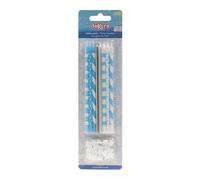 dekora - 16 Candeline Compleanno Lunghe Mix Azzurro 13 cm