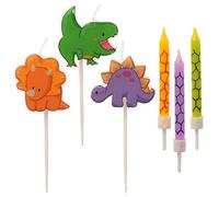 dekora 345407 Set di Candele Compleanno Originali per decorazioni per torte di Dinosauri - 15 Candeline Compleanno
