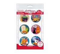 dekora - 6 Dischi di Carta Commestibile Halloween per Torte e Cupcake | Decorazioni per torte Halloween in carta commestibile, Senza glutine e adatte ai vegetariani, per feste bambini