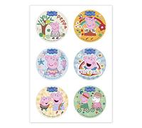 Dekora - 6 Mini dischi commestibili di Peppa Pig per cupcake, muffin o biscotti - 5,8 cm